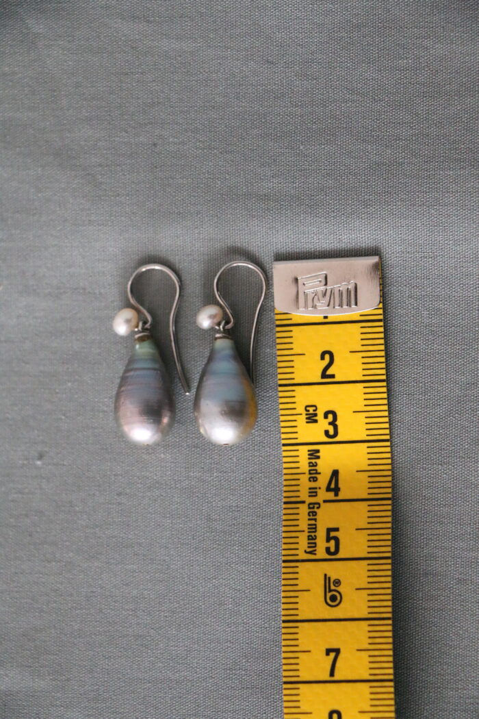 isarti Ohrringe Süßwasserperle und Saatperle mit Silberstecker 3 cm Länge